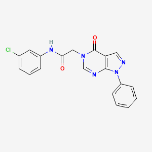 molecular formula C19H14ClN5O2 B2919815 N-(3-chlorophenyl)-2-{4-oxo-1-phenyl-1H,4H,5H-pyrazolo[3,4-d]pyrimidin-5-yl}acetamide CAS No. 565167-91-1