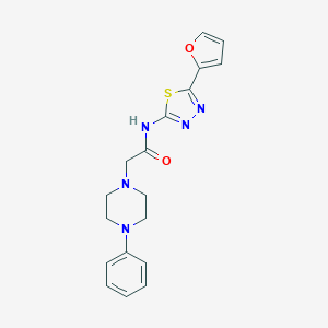 molecular formula C18H19N5O2S B291982 N-[5-(2-furyl)-1,3,4-thiadiazol-2-yl]-2-(4-phenyl-1-piperazinyl)acetamide 