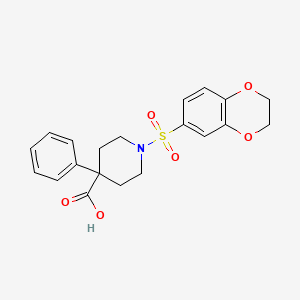 molecular formula C20H21NO6S B2919821 1-(2,3-二氢-1,4-苯并二氧杂环-6-磺酰基)-4-苯基哌啶-4-羧酸 CAS No. 793727-36-3