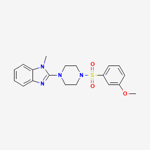 molecular formula C19H22N4O3S B2919823 2-(4-((3-甲氧苯基)磺酰基)哌嗪-1-基)-1-甲基-1H-苯并[d]咪唑 CAS No. 1235149-84-4