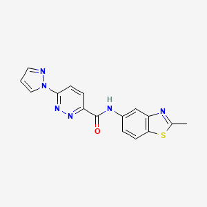molecular formula C16H12N6OS B2919827 N-(2-甲基苯并[d]噻唑-5-基)-6-(1H-吡唑-1-基)哒嗪-3-甲酰胺 CAS No. 1351595-18-0