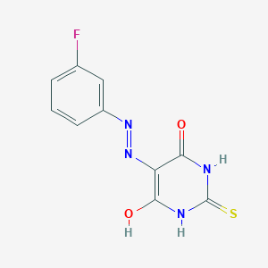 molecular formula C10H7FN4O2S B2919828 5-(2-(3-fluorophenyl)hydrazono)-2-thioxodihydropyrimidine-4,6(1H,5H)-dione CAS No. 326912-19-0