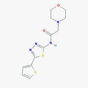 molecular formula C12H14N4O2S2 B291983 2-(4-morpholinyl)-N-[5-(2-thienyl)-1,3,4-thiadiazol-2-yl]acetamide 