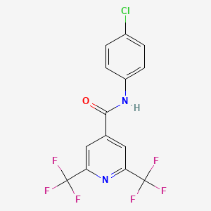 molecular formula C14H7ClF6N2O B2919834 N-(4-氯苯基)-2,6-双(三氟甲基)吡啶-4-甲酰胺 CAS No. 1092344-00-7