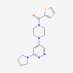 molecular formula C17H21N5OS B2919836 (4-(6-(Pyrrolidin-1-yl)pyridazin-4-yl)piperazin-1-yl)(thiophen-2-yl)methanone CAS No. 1797719-59-5