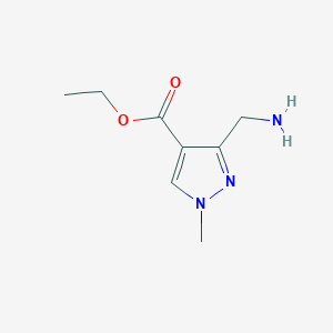 molecular formula C8H13N3O2 B2919838 Ethyl 3-(aminomethyl)-1-methylpyrazole-4-carboxylate CAS No. 1946813-91-7