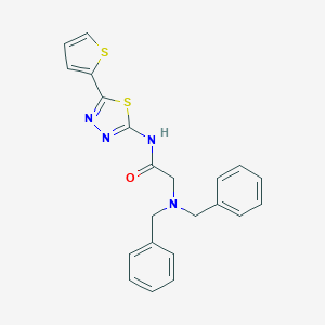 molecular formula C22H20N4OS2 B291984 2-(dibenzylamino)-N-[5-(2-thienyl)-1,3,4-thiadiazol-2-yl]acetamide 