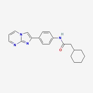 molecular formula C20H22N4O B2919842 2-环己基-N-(4-(咪唑并[1,2-a]嘧啶-2-基)苯基)乙酰胺 CAS No. 862811-13-0