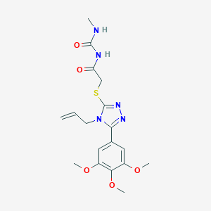 molecular formula C18H23N5O5S B291985 N-({[4-allyl-5-(3,4,5-trimethoxyphenyl)-4H-1,2,4-triazol-3-yl]sulfanyl}acetyl)-N'-methylurea 