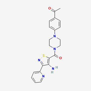 1-(4-(4-(4-Amino-3-(pyridin-2-yl)isothiazole-5-carbonyl)piperazin-1-yl)phenyl)ethanone