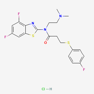 N-(4,6-difluorobenzo[d]thiazol-2-yl)-N-(2-(dimethylamino)ethyl)-3-((4-fluorophenyl)thio)propanamide hydrochloride