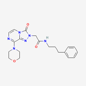 molecular formula C20H24N6O3 B2919863 2-(8-morpholino-3-oxo-[1,2,4]triazolo[4,3-a]pyrazin-2(3H)-yl)-N-(3-phenylpropyl)acetamide CAS No. 1251584-18-5