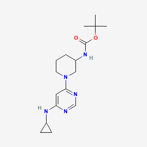 molecular formula C17H27N5O2 B2919865 tert-Butyl (1-(6-(cyclopropylamino)pyrimidin-4-yl)piperidin-3-yl)carbamate CAS No. 1353972-89-0