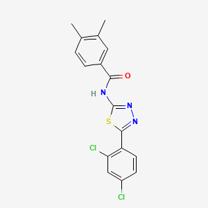N-(5-(2,4-dichlorophenyl)-1,3,4-thiadiazol-2-yl)-3,4-dimethylbenzamide
