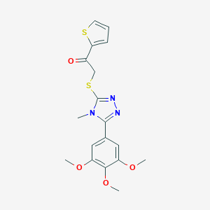 2-{[4-methyl-5-(3,4,5-trimethoxyphenyl)-4H-1,2,4-triazol-3-yl]sulfanyl}-1-(2-thienyl)ethanone