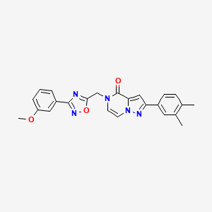 molecular formula C24H21N5O3 B2919871 2-(3,4-dimethylphenyl)-5-((3-(3-methoxyphenyl)-1,2,4-oxadiazol-5-yl)methyl)pyrazolo[1,5-a]pyrazin-4(5H)-one CAS No. 1207027-29-9