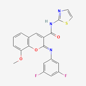 (2Z)-2-[(3,5-difluorophenyl)imino]-8-methoxy-N-(1,3-thiazol-2-yl)-2H-chromene-3-carboxamide