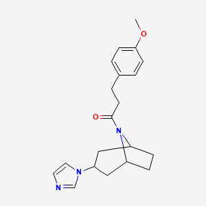 molecular formula C20H25N3O2 B2919877 1-((1R,5S)-3-(1H-咪唑-1-基)-8-氮杂双环[3.2.1]辛-8-基)-3-(4-甲氧基苯基)丙-1-酮 CAS No. 2309190-02-9
