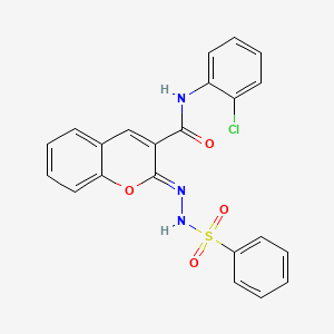 (2Z)-2-(benzenesulfonylhydrazinylidene)-N-(2-chlorophenyl)chromene-3-carboxamide