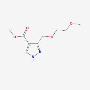 molecular formula C10H16N2O4 B2919886 Methyl 3-(2-methoxyethoxymethyl)-1-methylpyrazole-4-carboxylate CAS No. 1975118-92-3