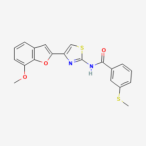 N-(4-(7-methoxybenzofuran-2-yl)thiazol-2-yl)-3-(methylthio)benzamide