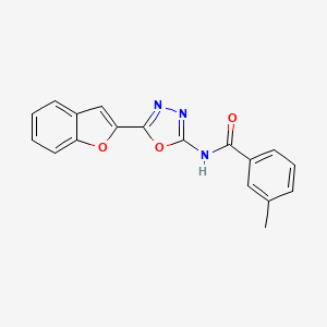 molecular formula C18H13N3O3 B2919895 N-(5-(benzofuran-2-yl)-1,3,4-oxadiazol-2-yl)-3-methylbenzamide CAS No. 922043-73-0