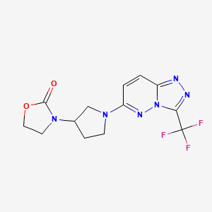 3-[1-[3-(Trifluoromethyl)-[1,2,4]triazolo[4,3-b]pyridazin-6-yl]pyrrolidin-3-yl]-1,3-oxazolidin-2-one