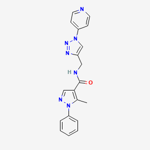 5-methyl-1-phenyl-N-((1-(pyridin-4-yl)-1H-1,2,3-triazol-4-yl)methyl)-1H-pyrazole-4-carboxamide
