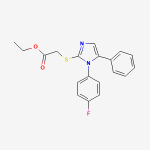 ethyl 2-((1-(4-fluorophenyl)-5-phenyl-1H-imidazol-2-yl)thio)acetate