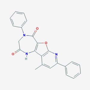 molecular formula C23H17N3O3 B291990 10-methyl-4,8-diphenyl-3,4-dihydro-1H-pyrido[3',2':4,5]furo[3,2-e][1,4]diazepine-2,5-dione 