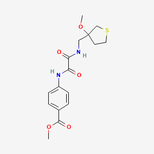 molecular formula C16H20N2O5S B2919910 Methyl 4-(2-(((3-methoxytetrahydrothiophen-3-yl)methyl)amino)-2-oxoacetamido)benzoate CAS No. 1448028-39-4
