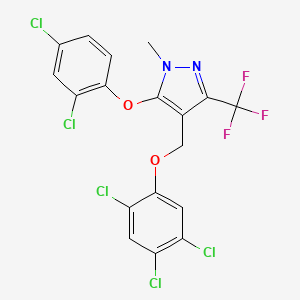 molecular formula C18H10Cl5F3N2O2 B2919911 5-(2,4-二氯苯氧基)-1-甲基-4-[(2,4,5-三氯苯氧基)甲基]-3-(三氟甲基)-1H-吡唑 CAS No. 318959-28-3