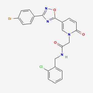 molecular formula C22H16BrClN4O3 B2919913 2-(5-(3-(4-bromophenyl)-1,2,4-oxadiazol-5-yl)-2-oxopyridin-1(2H)-yl)-N-(2-chlorobenzyl)acetamide CAS No. 1326807-30-0