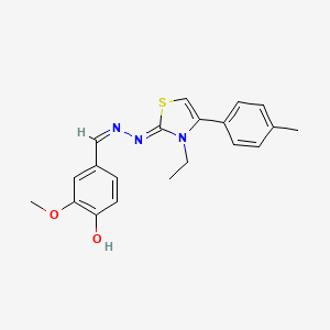 4-((Z)-((Z)-(3-ethyl-4-(p-tolyl)thiazol-2(3H)-ylidene)hydrazono)methyl)-2-methoxyphenol