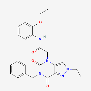 1-(6-{2-[(3-chloro-4-fluorophenyl)amino]-2-oxoethyl}-7-oxo-6,7-dihydro[1,3]thiazolo[4,5-d]pyrimidin-2-yl)-N-methylpiperidine-4-carboxamide