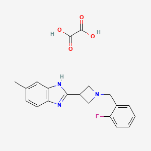 molecular formula C20H20FN3O4 B2919927 2-(1-(2-fluorobenzyl)azetidin-3-yl)-5-methyl-1H-benzo[d]imidazole oxalate CAS No. 1421506-18-4