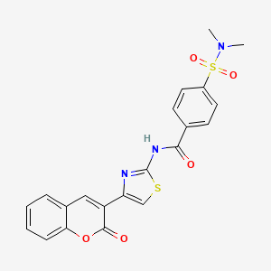 molecular formula C21H17N3O5S2 B2919929 4-(N,N-二甲基氨磺酰基)-N-(4-(2-氧代-2H-色满-3-基)噻唑-2-基)苯甲酰胺 CAS No. 477547-24-3
