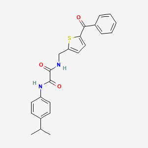 molecular formula C23H22N2O3S B2919931 N1-((5-benzoylthiophen-2-yl)methyl)-N2-(4-isopropylphenyl)oxalamide CAS No. 1796970-65-4