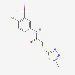 B2919941 N-[4-chloro-3-(trifluoromethyl)phenyl]-2-[(5-methyl-1,3,4-thiadiazol-2-yl)sulfanyl]acetamide CAS No. 306731-90-8