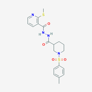 1-(4-methylbenzenesulfonyl)-N'-[2-(methylsulfanyl)pyridine-3-carbonyl]piperidine-3-carbohydrazide