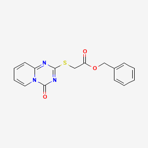 molecular formula C16H13N3O3S B2919943 Benzyl 2-(4-oxopyrido[1,2-a][1,3,5]triazin-2-yl)sulfanylacetate CAS No. 896331-75-2