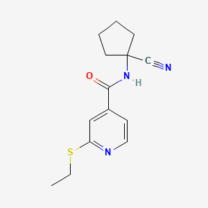 molecular formula C14H17N3OS B2919945 N-(1-cyanocyclopentyl)-2-(ethylsulfanyl)pyridine-4-carboxamide CAS No. 1625420-10-1