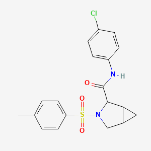 molecular formula C19H19ClN2O3S B2919963 N-(4-chlorophenyl)-3-[(4-methylphenyl)sulfonyl]-3-azabicyclo[3.1.0]hexane-2-carboxamide CAS No. 1219137-99-1