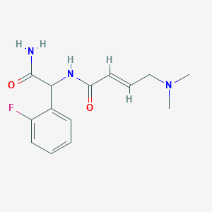 molecular formula C14H18FN3O2 B2919970 (E)-N-[2-Amino-1-(2-fluorophenyl)-2-oxoethyl]-4-(dimethylamino)but-2-enamide CAS No. 2411337-05-6