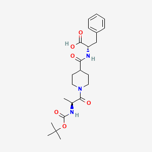 molecular formula C23H33N3O6 B2919975 (2S)-2-[[1-[(2S)-2-[(2-methylpropan-2-yl)oxycarbonylamino]propanoyl]piperidine-4-carbonyl]amino]-3-phenylpropanoic acid CAS No. 956947-53-8
