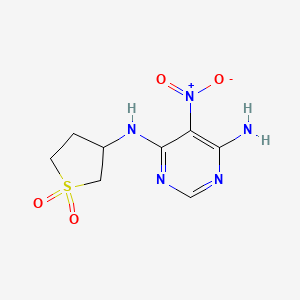 molecular formula C8H11N5O4S B2919987 N4-(1,1-dioxo-3-thiolanyl)-5-nitropyrimidine-4,6-diamine CAS No. 304692-62-4