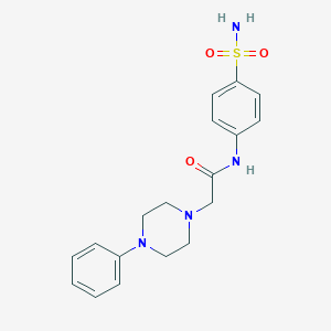 molecular formula C18H22N4O3S B291999 N-[4-(aminosulfonyl)phenyl]-2-(4-phenyl-1-piperazinyl)acetamide 