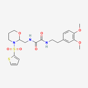 N1-(3,4-dimethoxyphenethyl)-N2-((3-(thiophen-2-ylsulfonyl)-1,3-oxazinan-2-yl)methyl)oxalamide