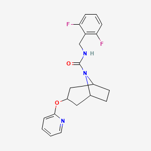 molecular formula C20H21F2N3O2 B2919998 (1R,3s,5S)-N-(2,6-二氟苄基)-3-(吡啶-2-氧基)-8-氮杂双环[3.2.1]辛烷-8-甲酰胺 CAS No. 2109177-83-3