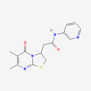 molecular formula C15H16N4O2S B2919999 2-(6,7-dimethyl-5-oxo-3,5-dihydro-2H-thiazolo[3,2-a]pyrimidin-3-yl)-N-(pyridin-3-yl)acetamide CAS No. 953219-97-1